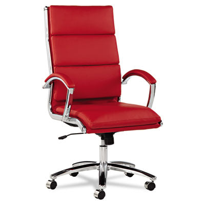 Alera® Alera® Neratoli® High-Back Slim Profile Chair, Faux Leather, Up to 275 lb, 17.32