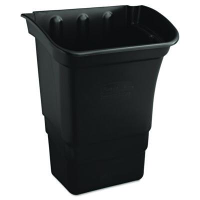 Rubbermaid® Commercial Optional Utility Cart Refuse/Utility Bin, 8 gal, Polyethylene, Black Cube & Utility Truck Waste Receptacles - Office Ready