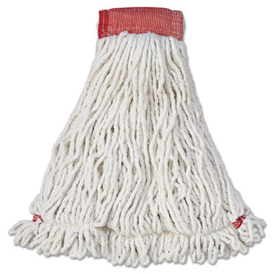 Rubbermaid® Commercial Web Foot Shrinkless Wet Mop, Shrinkless, Cotton/Synthetic, White, Large, 6/Carton Wet Mop Heads - Office Ready
