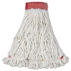 Rubbermaid® Commercial Web Foot Shrinkless Wet Mop, Shrinkless, Cotton/Synthetic, White, Large, 6/Carton