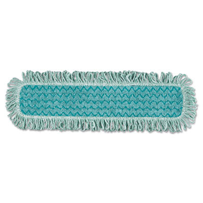 Rubbermaid® Commercial HYGEN™ HYGEN™ Microfiber Fringed Dust Mop Pad, 24w x 9d, Green Dry Pad Mop Heads - Office Ready