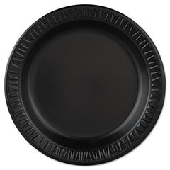 Dart® Quiet Classic Laminated Foam Dinnerware, Plate, 9" dia, Black, 125/Pack, 4 Packs/Carton