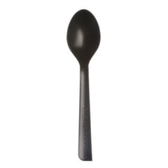 Eco-Products® 100% Recycled Content Cutlery, Spoon, Plastic, Black, 50/Pack, 20 Pack/Carton