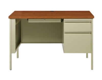 Alera® Single Pedestal Steel Desk, 45
