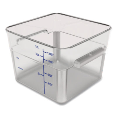 Carlisle Squares Polycarbonate Food Storage Container, 12 qt, 11.13 x 11.13 x 8.25, Clear, Plastic Storage Food Containers - Office Ready