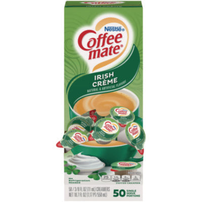 Coffee mate® Liquid Coffee Creamer, Irish Creme, 0.38 oz Mini Cups, 50/Box Coffee Creamers - Office Ready