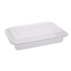 Pactiv Evergreen Newspring® VERSAtainer® Microwavable Containers, 8.8 x 6 x 2, White/Clear, Base/Lid Combo, 150/Carton