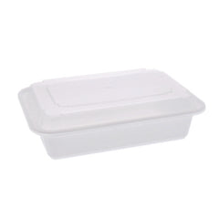 Pactiv Evergreen Newspring® VERSAtainer® Microwavable Containers, 8.8 x 6 x 2.5, White/Clear, Base/Lid Combo, 150/Carton