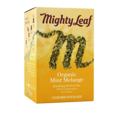 Mighty Leaf® Tea Whole Leaf Tea Pouches, Organic Mint Melange, 15/Box Tea Packets - Office Ready