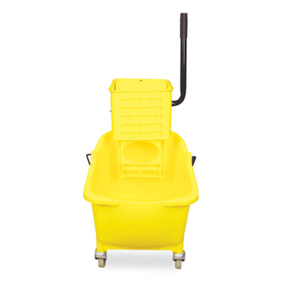 Impact® Side-Press Wringer and Plastic Bucket Combo, 12 to 32 oz, Yellow Bucket/Wringer Combos - Office Ready