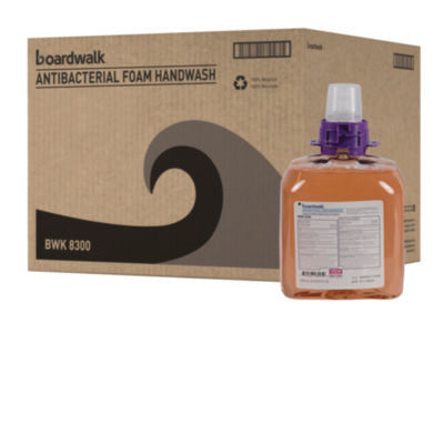 Boardwalk® Foam Antibacterial Handwash, Fresh Fruit, 1,250 mL Refill, 4/Carton Foam Soap - Office Ready