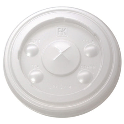 Fabri-Kal® Kal-Clear®/Nexclear® Drink Cup Lids, Flat w/X-Style Straw Slot, Flavor Buttons, Fits 12-14 oz Cold Cups, Translucent, 1,000/CT Cold Cup Lids - Office Ready