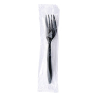 Boardwalk® Mediumweight Wrapped Polypropylene Cutlery, Fork, Black, 1,000/Carton Disposable Forks - Office Ready