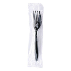 Boardwalk® Mediumweight Wrapped Polypropylene Cutlery, Fork, Black, 1,000/Carton