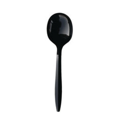 Boardwalk® Mediumweight Polypropylene Cutlery, Soup Spoon, Black, 1,000/Carton