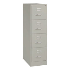 Alera® Four-Drawer Economy Vertical File, 4 Letter-Size File Drawers, Light Gray, 15" x 25" x 52"