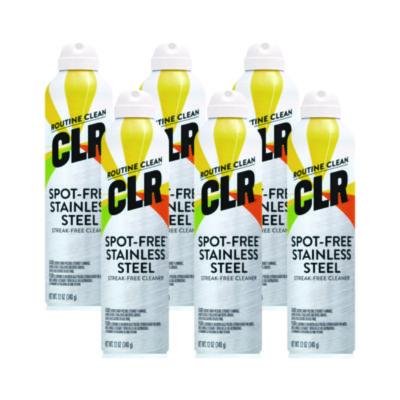 CLR® Spot-Free Stainless Steel Cleaner, Citrus, 12 oz Can, 6/Carton Metal Cleaners/Polishes - Office Ready