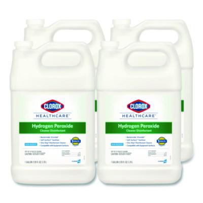 Clorox Healthcare® Hydrogen-Peroxide Cleaner/Disinfectant, 1 gal Bottle, 4/Carton Disinfectants/Cleaners - Office Ready