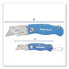 Sheffield Folding Lock Back® Utility Knife Set, 1 Standard, 1 Mini, Blue Folding Utility/Box Cutters - Office Ready