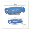 Sheffield Folding Lock Back® Utility Knife Set, 1 Standard, 1 Mini, Blue Folding Utility/Box Cutters - Office Ready