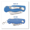 Sheffield Folding Lock Back® Utility Knife Set, 1 Standard, 1 Mini, Blue Folding Utility/Box Cutters - Office Ready