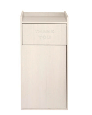 Alpine Industries Commercial Tray Top Waste Enclosure Trash Receptacle, 40 gal, Wood, White Indoor All-Purpose Waste Bins - Office Ready