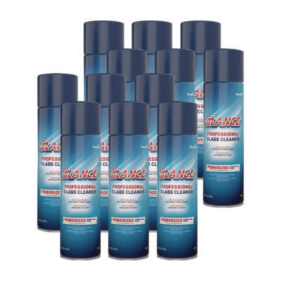 Diversey™ Glance Powerized Glass & Surface Cleaner, Ammonia Scent, 19 oz Aerosol Spray, 12/Carton Glass Cleaners - Office Ready
