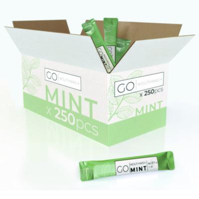 Go Mouthwash Individual Mouthwash Packets, Mint Flavor, 0.37 oz Packet, 250/Box Mouthwashes - Office Ready
