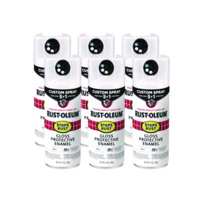 Rust-Oleum® Stops Rust 5-in-1 Spray Paint, Gloss White, 12 oz Aerosol Can, 6/Carton Specialty Paints & Primers - Office Ready