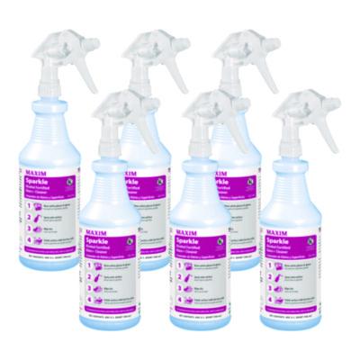 Maxim® RTU Sparkle Glass Cleaner, Safe-to-Ship, 32 oz Bottle, 6/Carton Glass Cleaners - Office Ready