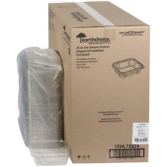 Pactiv Evergreen EarthChoice® Tamper Evident Recycled Hinged Lid Deli Container, 24 oz, 7.25 x 6.37 x 2, Clear, Plastic, 231/Carton