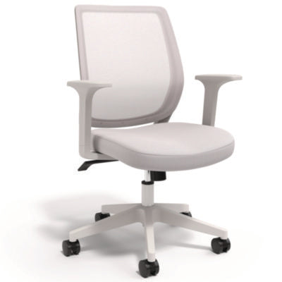 Alera® Wessex Ergonomic Fabric Mesh Swivel Task Chair, Supports Up to 275 lb, 17.09 to 20.83 Seat Height, Gray Seat/Back, White Base Office Chairs - Office Ready