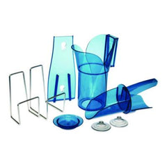 San Jamar® Saf-T-Scoop & Guardian System For Ice Machines, 12 oz to 16 oz Ice Scoop, Transparent Blue, 50/Carton