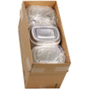 Pactiv Evergreen Classic Carry-Out® Container with PET Dome Lid, 22 oz, 8.2 x 6.2 x 1.3, Silver/Clear, Aluminum, 100/Carton Takeout Food Containers - Office Ready
