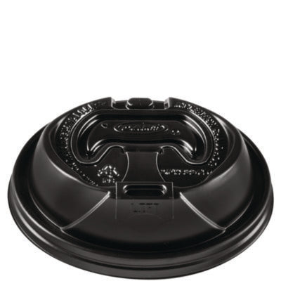 Dart® Optima Reclosable Lids for Hot Paper Cups, Fits 12 oz to 24 oz Hot Cups, Plastic, Black, 1,200/Carton Hot Cup Lids - Office Ready