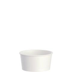 SOLO® Double Poly Paper Food Containers, 6 oz, 3.83" Diameter x 1.99" h, White, 1,000/Carton