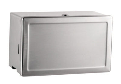Bobrick Surface-Mounted Paper Towel Dispenser, 12.13 x 6.13 x 7.25, Satin Finish Stainless Steel Folded Towel Dispensers - Office Ready