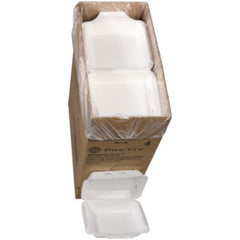 Pactiv Evergreen SmartLock® Vented Foam Hinged Lid Container, 9 x 9.5 x 3.3, White, 150/Carton