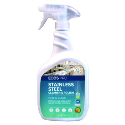 ECOS® PRO Stainless Steel Cleaner and Polish, 32 oz Spray Metal Cleaners/Polishes - Office Ready
