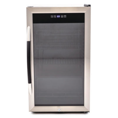 Avanti 3 Cu. Ft. Refrigerator/Beverage Cooler, 18.75 x 19.5 x 33.75, Black/Stainless Steel Framed Glass Door Counter Height Refrigerators - Office Ready