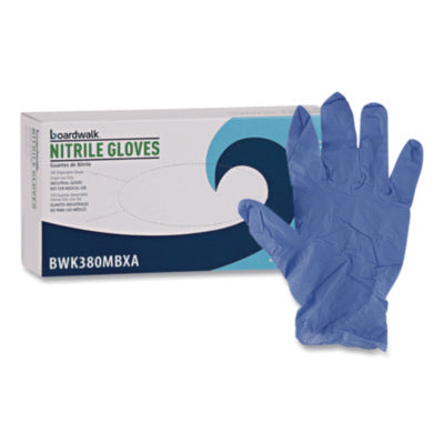 Boardwalk® Disposable General-Purpose Nitrile Gloves, Medium, Blue, 4 mil, 1,000/Carton Disposable Work Gloves, Nitrile - Office Ready
