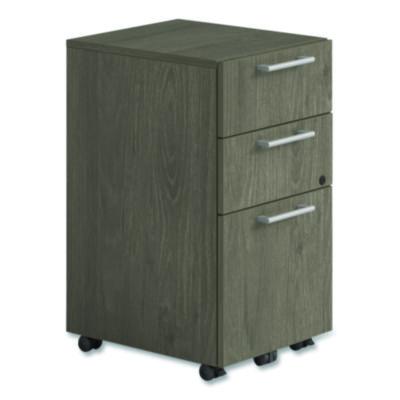 Alera® Seville Series Mobile Pedestal, Left/Right, 3-Drawer: Box/Box/File, Legal, Walnut, 15