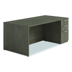 Alera® Seville Series Single Pedestal Desk, Right Pedestal, 72" x 36" x 29", Walnut