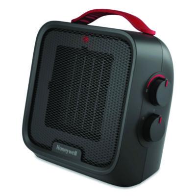 Honeywell UberHeat 5 Ceramic Heater, 4.5 x 4.5 x 8.86, Black Ceramic Convection Heaters - Office Ready