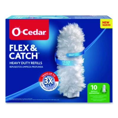 O-Cedar® Flex & Catch Duster Heavy-Duty Refills, Polyester, White, 10/Pack Duster Refills - Office Ready