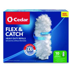 O-Cedar® Flex & Catch Duster Heavy-Duty Refills, Polyester, White, 10/Pack, 4 Packs/Carton