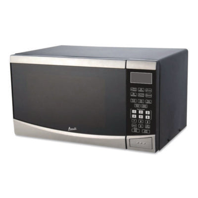 Avanti 0.9 Cu. Ft. Stainless Steel Countertop Microwave, Stainless Steel/Black Microwave Ovens - Office Ready