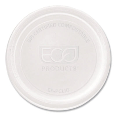 Eco-Products® Compostable Clear PLA Plastic Portion Cup Lids, Fits 2 oz to 4 oz Portion Cups, Clear, 2,000/Carton Portion Cup Lids - Office Ready