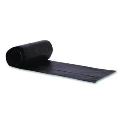 Boardwalk® Reprocessed Resin Can Liners, 60 gal, 1.5 mil, 38 x 58, Black, Perforated Roll, 100/Carton Repro Resin Waste Can Liners - Office Ready