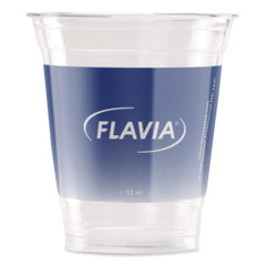 FLAVIA® Cold Cup 12 oz, Blue Band Flavia Logo, Clear/Blue, 900/Carton